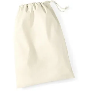 Westford Mill - Baumwoll Säckchen mit Kordelzug, - Natural / M 30 x 45 cm)