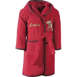 Erwin Müller Frottier Kinder-Bademantel mit Kapuze in rot | Gr.: 86/92