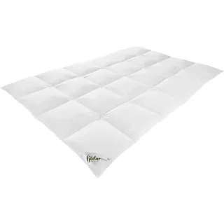 fjödur Extra Warm Bio Daunenbettdecke 155x220cm "fjödur green Fortuna" 90% Daunen 100% Bio Baumwolle - Weiß
