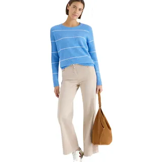 Cecil Gestreifter Strukturpullover Blau M