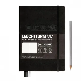 LEUCHTTURM1917 346703 Bullet Journal, Notizbuch Medium (A5), Hardcover, Dotted, Schwarz