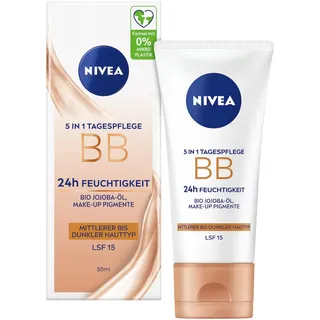 NIVEA BB MITTEL BIS DUNKEL 5IN1 24h FEUCHTIGKEIT LSF 15 Gesichtscreme 50,0 ml