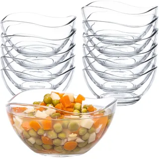 Bergmann 12-teiliges Dessertgläser Set 310ml - Müslischalen Glas Glasschüssel Snackschale Müslischale Salatschüssel Dessertschalen Servierschalen Eisschalen Glasschale Gläser für Dessert (12, 310ml)