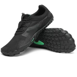 SAGUARO Barfußschuhe Herren Barfuss Schuhe Damen Zehenschuhe Outdoor & Indoor Fitnessschuhe Mit Breite Zehenbox, Vitality III - Barfußschuhe Sattes Schwarz,Gr.39 - 39 EU