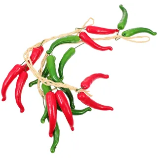 CLISPEED 2Pcs Künstliche Pfefferschnüre Hängen Pfeffer Chili Girland