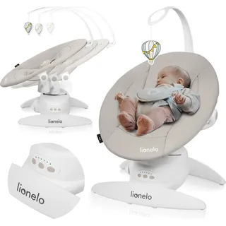 lionelo Babywippe IRIS 4xAA Sandbeige - Weiß/Beige