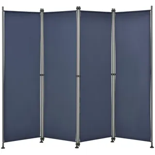 [pro.tec]® pro.tec Modica 170x215cm Paravent Sichtschutz Spanische Wand Garten Dunkelblau