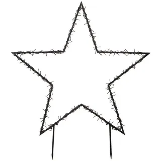 Luca Lighting LED Stern LED Gartenstecker Leuchtstern Metall schwarz, LED fest integriert, warmweiß weiß 90 cm x 102 cm