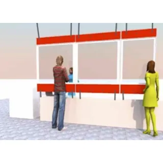 Schutzvorhang / Kassenschutz (individual) - Polyester + 9545 + dunkelblau + ähnlich RAL 5003