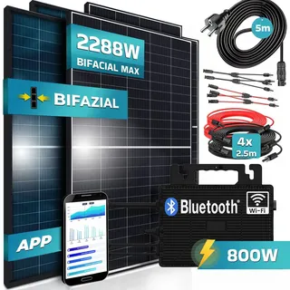 Bifazial 800W inkl. Astro Energy 800W Wechselrichter + 4x 440W Solarmodule
