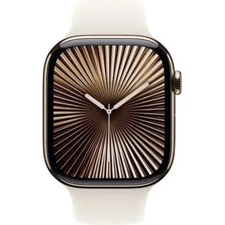 GPS + Cellular 46 mm Titaniumgehäuse gold Sportarmband starlight M/L