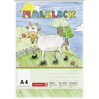 Brunnen Malblock A4 100 Blatt weiß