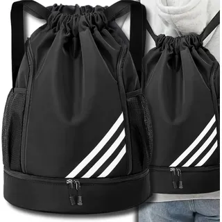 Schwarzer Sportrucksack für das Gymnastiktraining mit Kordelzug
