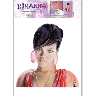 Imagicom Rihanna Wandsticker, PVC, Mehrfarbig, 42.5x30.5