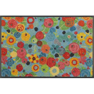 Wash+Dry Fußmatte Flower Power 40x60cm, innen und außen, waschbar, bunt