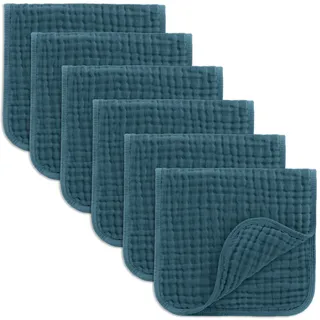 Comfy Cubs Musselin-Spucktücher 50 x 25 cm, 6er-Pack – Groß, 6-lagig, Ultra-saugfähig, 100% Baumwolle, für Babys, Speichel und Verschmutzungen – Sicheres und sanftes Spucktuch-Set für Babys – Neptune