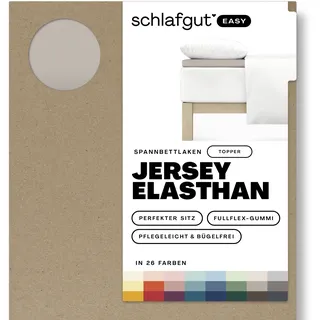 Easy Spannbettlaken für Topper Jersey Elasthan 90 x 190 - 100 x 220 cm sand mid