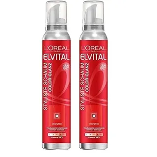 L'ORÉAL PARiS ELVITAL STYLISTE Schaumfestiger Color-Glanz (Packung mit 2)