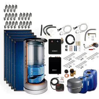 12,8m2 Junkers Bosch Solaranlage SO796 mit FT226-2V, BS 750-6 ER 1 B, Aufdach