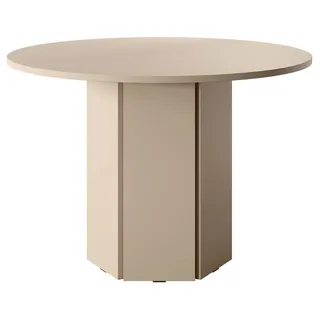 Selsey Esstisch Esszimmertisch rund, beige cappuccino,