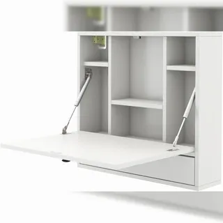 Costway Wandklapptisch, mit Ablagefächern & Schublade, Klapptisch, Klapp-Schreibtisch für Computer