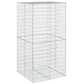 vidaXL Gabione mit Deckel 100x100x200 cm Verzinktes Eisen