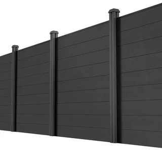 Juskys WPC Sichtschutzzaunelement 10er Set 0 x 0 cm Grau