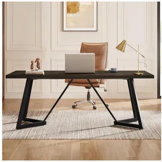luxuskollektion Tribesigns 180cm großer Schreibtisch, moderner Computertisch mit Metallgestell, rechteckiger Laptop-Schreibtisch für das Büro zu Hause (schwarz)