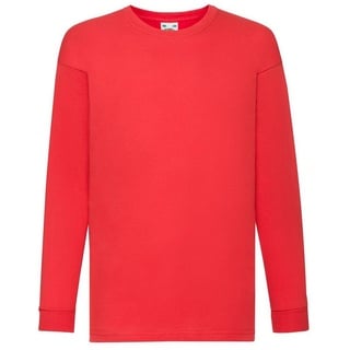 FRUIT OF THE LOOM Kids Valueweight Long Sleeve T-Shirt Kinder Shirt langarm - rot,