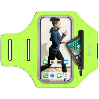 EOTW Joggen Sportarmband - Handyhalterung Arm Tasche für MP3-Player/iPhone 17/16/15/14/13 Pro Max Galaxy S25+/S24+/S23+/S22/S21(Grün,6,0"~6,7")