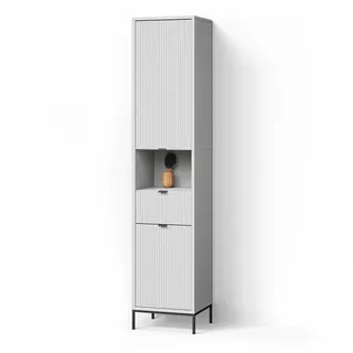 livinity Livinity® Badschrank, Weiß, 40 x 190 cm mit Türen, und Schublade