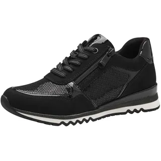 Marco Tozzi Damen Sneaker flach Vegan Freizeit, Schwarz 38