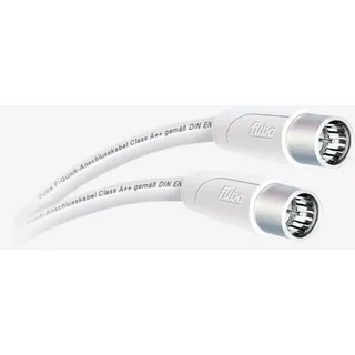 Fuba AFQ 500 Antennenkabel 5m weiß - 4-fach geschirmt 130dB - HDTV UHD 4K 8K - F-Anschlusskabel Koaxialkabel F-Quick Stecker (für DVB-S2-Receiver/TV