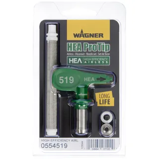 Wagner HEA ProTip 519, Airless-Düse für Grundierungen, Lacke, Wandfarben, Latexfarben, Flamm- und Korrosionsschutz, < 55% weniger Sprühnebel, grün