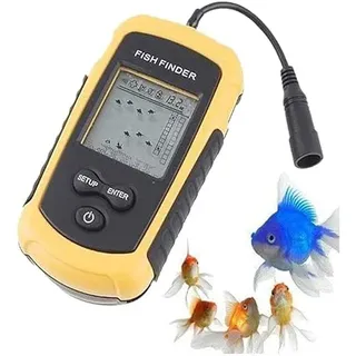 A31DS Fischfinder 100m Tragbar Echolot Sonar Sensor mit LCD und Alarm – Wireless Farbe Tragbarer Angeln Tiefe Finder