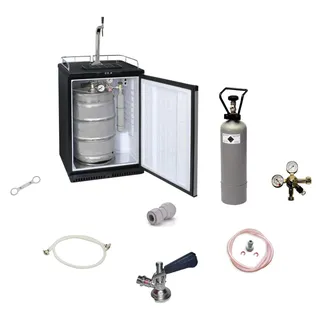 ich-zapfe Fassbierkühlschrank 50L Bierzapfanlage mit Schanksäule Kompensatorhahn, Kombi