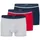 Boxershorts 3er Pack Blau Grau Rot M