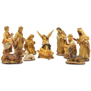 Riffelmacher Krippenfigurenset Natur, Kunststoff, 12-teilig, 35.6x8.2x26.6 cm Dekoration, Weihnachtsdekoration, Krippenfiguren