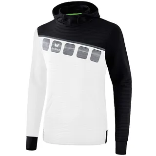 Erima Herren 5-C Kapuzensweat weiß/schwarz/dunkelgrau, XXL