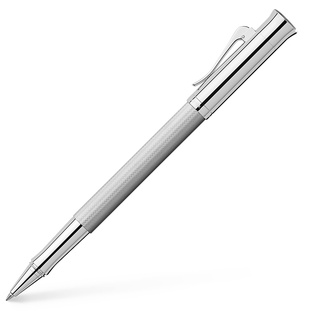 Graf von Faber-Castell 146514 - Tintenroller Guilloche Rhodiniert, Silber, Rollerball Pen, 1 Stück