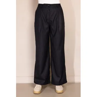 Zhrill Bundfaltenhose ZHRILL "GRETA Hose", Damen, Gr. 31, N-Gr, anthra, Web, Obermaterial: 71% Polyester, 27% Viskose, 2% Elasthan, weit lang, Hosen, mit Nadelstreifen, weite Passform