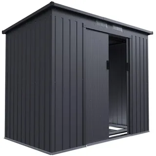 Juskys Metall Geräteschuppen M Dunkelgrau