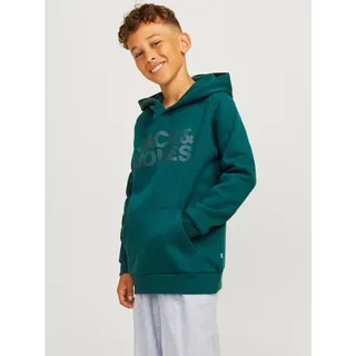 Jack & Jones Junior Corp Logo Kapuzenpullover Deep Teal / Fit Large Print / W Deep Teal 10 Jahre