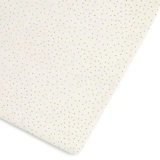 The Little Green Sheep Cot Fitted Sheet, Organic Linen & Cotton Blend Sheet fits Cots & Cot Beds 60x120cm – 70x140cm, Linen with Honey Rice Print