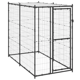 vidaXL Outdoor-Hundezwinger Stahl mit Überdachung 110x220x180 cm