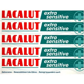 5x LACALUT extra sensitive Zahnpasta 75ml Zahncreme, PZN: 10991693, Made in Germany NEU