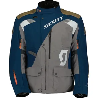 Scott Dualraid Dryo Motorrad Textiljacke, grau-blau, Größe 2XL für Männer