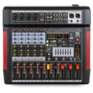 Power Dynamics PDM-T604 Stage Mixer 6-Channel DSP/MP3, professionelles Audio Mischpult, Audio Mixer, Soundmischpult