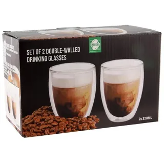 Neuetischkultur Thermoglas 2er Set doppelwandige Thermogläser ohne Henkel, 2-tlg., Glas, Teegläser weiß