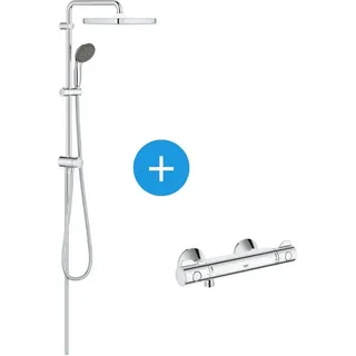 Vitalio Start System 250 Cube Duschsäule + Thermostatmischer Grohtherm 800 (26698XXX) - Grohe